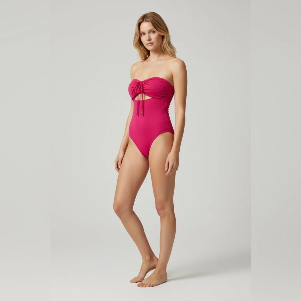 Time and Tru Pink Cutout One Piece Swimsuit size S(4-6) and 1X(16W-18W) New